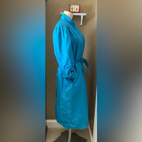 Vintage FLEET STREET Trench Coat, Women’s size 8, removable lining turquoise - Picture 10 of 16